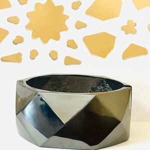 4 /$50 Geometric Shiny metal Black Cuff Hinge Bangle Bracelet